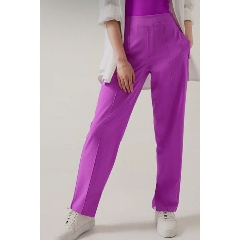 Athleta Vivid Violet Straight-Leg Trousers